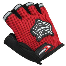 (As show, One size) Girls Boys Half Finger Cycling Gloves Sport Gym Gloves Racing Mitts Non-slip Gel Breathable Short Finger Gloves