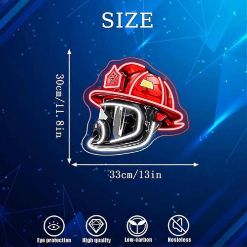 Firefighter Helmet Neon Sign ,Firefighter Helmet LED Light for Wall Decor 2