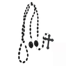 Collana con crocifisso in plastica con rosario luminoso cattolico di Gesù Cristo, decorazione religiosa