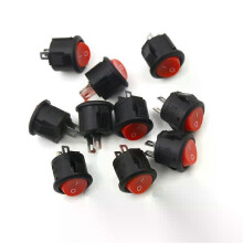 10 interruptores basculantes pequeños redondos negros de 2 pines, ON-OFF, de 16 mm de diámetro, para