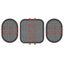 (1 set (3 st)) 1/6 kostym EMS elektrisk muskelstimulator ersättningsgelkuddar för magmuskler