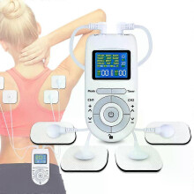 12 Modes Tens Machine Unit 4 Electrode Pads for Pain Relief Pulse Massage EMS Muscle Stimulation Tens