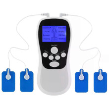 (Blue)USB Rechargable EMS Electric Muscle Stimulator Physiotherapy Tens Unit Machine Electrostimulator