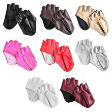 Guantes de rendimiento góticos lolita para mujer y hombre, de cuero sintético, de cinco dedos, para