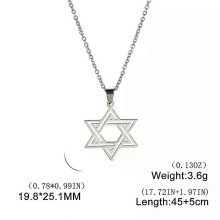 (Guld)Vassago Hollow Hexagonal Star Hänge Halsband David Star Herr- och Damhalsband i Rostfritt Stål