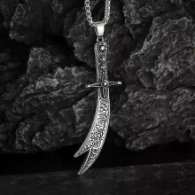 Islamisk Imam Ali Zulfiqar svärdhänge halsband för män och kvinnor Koranhalsband Shia islamiska smycken