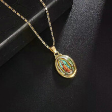 Katolska Jungfru Maria Hänge Halsband för Kvinnor Flickor Mode Tur Amulett Smycken Gåvor