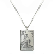(Guld-1) Tarot Tag Hänge Halsband Rostfritt Stål Retro Klassisk Tarot Tag Huvudsaklig Arkan Spådomshalsband