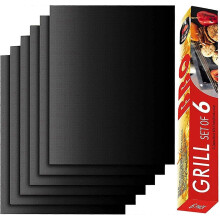 (As show, One size) 6pcs 13*16"grill Mat Set Of Non-stick Bbq Grill Mats Heavy Duty, Reusable