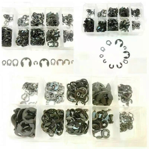 300 τεμάχια 3mm 4mm 5mm 6mm 8mm 9mm μαύρο ατσάλινο κλιπ E δακτύλιος σ
