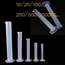 Transparent mätcylinder i plast, graderad cylinder, plast, provrör för testvätska, laboratorieverktyg
