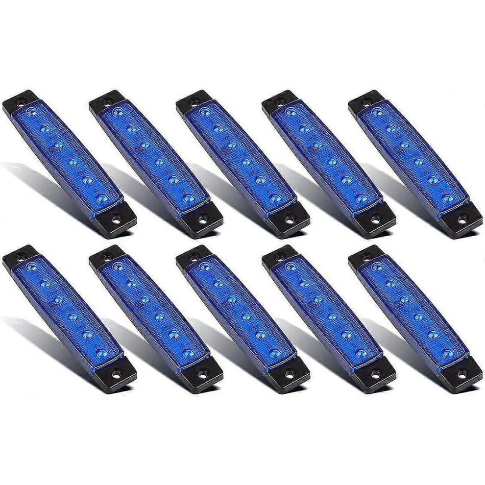 (Blue, One size) 10pcs 3.7 Inch 6led Side Light Trailer Marker Light Trailer Signal Light For Truck Passenger Car Trailer-image-OPC-PHM58DW-NEW