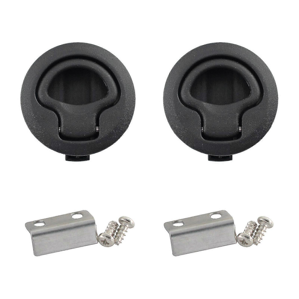 (As Show, One Size) 2Pcs Garage For Hatch Durable Practical Latch Lock Flush Pull Door Cabinet Home 4121614160419