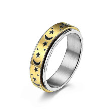 (10, Rose Gold) Fidget Rings For Anxiety, Stainless Steel Spinner Band Ring For Women Men