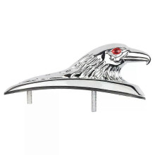 (01) Mudguard Ornaments Electric Motorcycle Eagle Head Fender Ornament Red Lighted Eye Motorbike ATV Bike Aluminum Front Mudguard