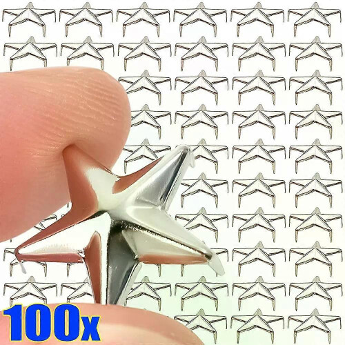 100-10Μεταλλικά πριτσίνια με αστέρια DIY Δερμάτινα ρούχα Πα