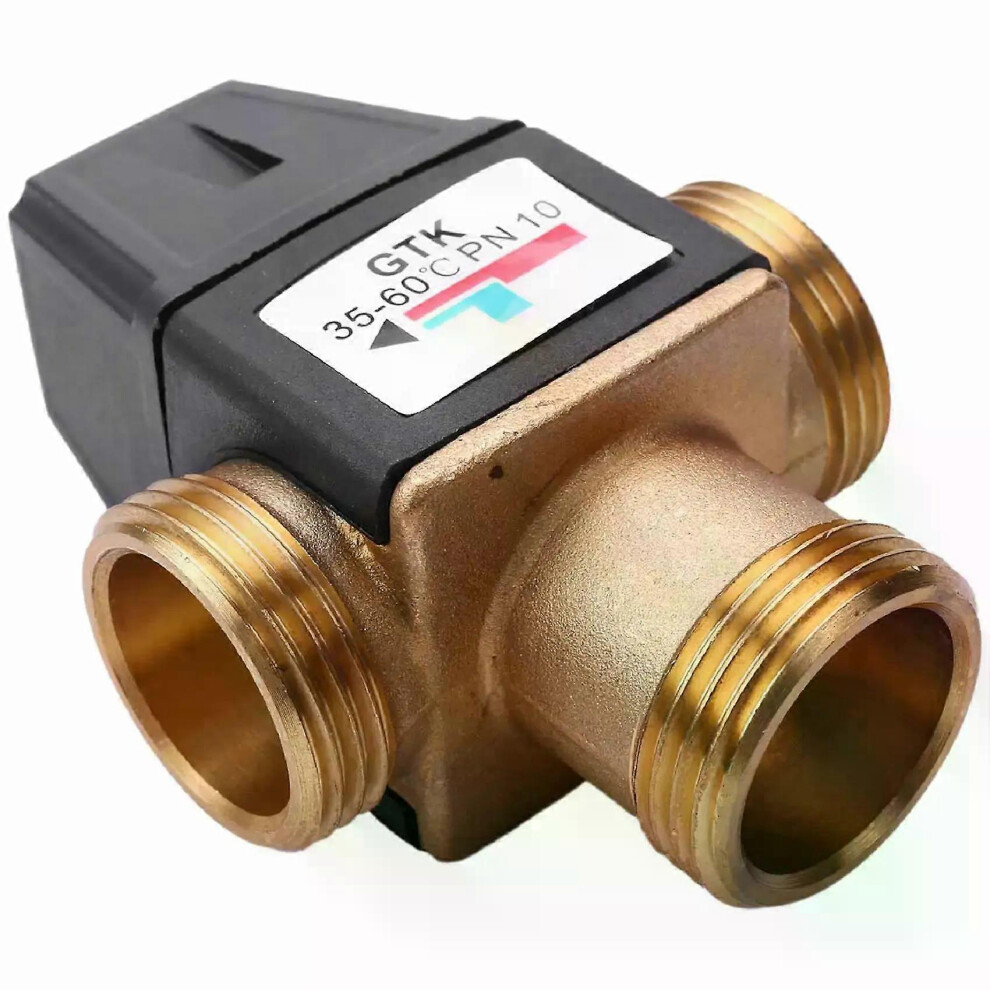1 vanne thermostatique de mélange en laiton à filetage externe DN25 à 3 voies pour chauffe-eau solaire