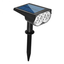 (7 Head Warm Light) 2/7LED Solar Spotlight Garden Solar Powered Lamp Adjustable In-Ground IP65 Waterproof Landscape Wall Light Outdoor Lighting