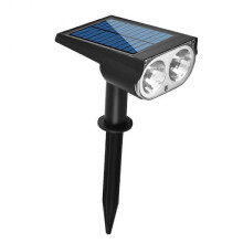 (2 Head White Light) 2/7LED Solar Spotlight Garden Solar Powered Lamp Adjustable In-Ground IP65 Waterproof Landscape Wall Light Outdoor Lighting