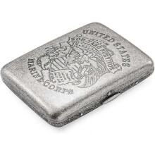 Antik metallcigarettfodral för 16 cigaretter med gravyr, elegant utseende (2-cc)