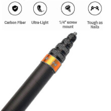 290 cm osynlig selfiepinne i kolfiber för utökad utgåva för Insta360 X3 / One X2 / One RS-tillbehör