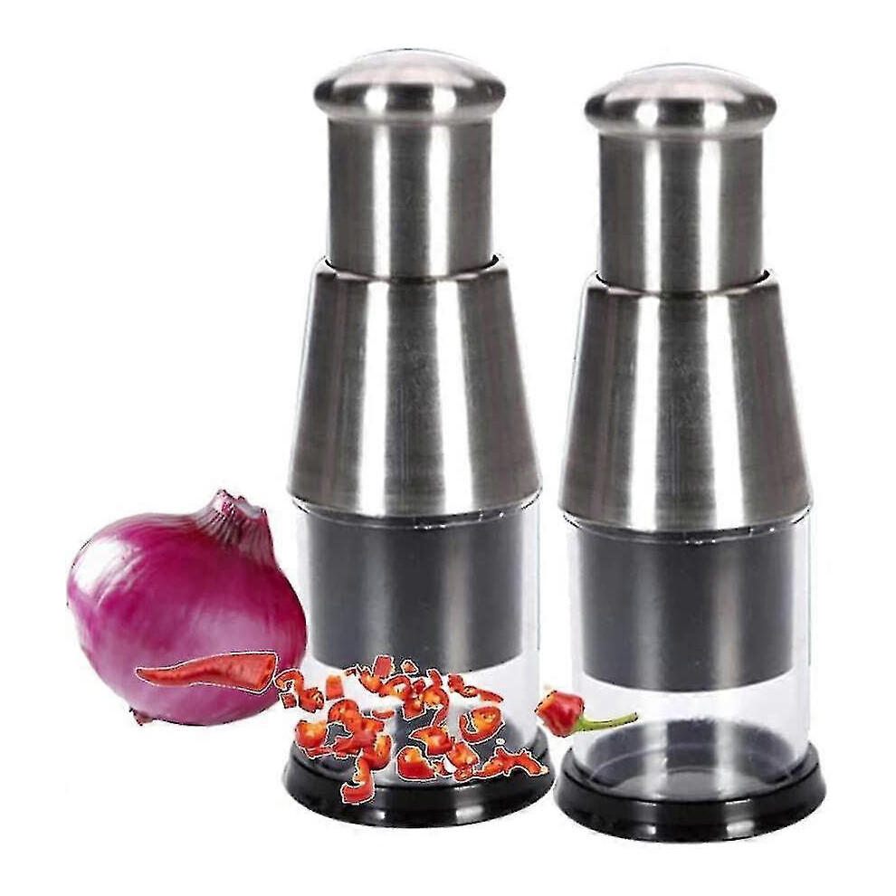 Mini hachoir à ail. Coupe-ail manuel. Hachoir à oignons et à ail en acier inoxydable. Cadeau idéal.