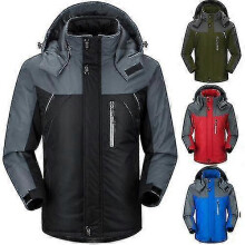 (3XL, Black) Mens Winter Warm Fleece Jacket Coats Lining Thick Waterproof Mountain Jackets