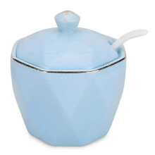 Contenitore per sale e zucchero in ceramica con coperchio e cucchiaio per la casa e la cucina, per una