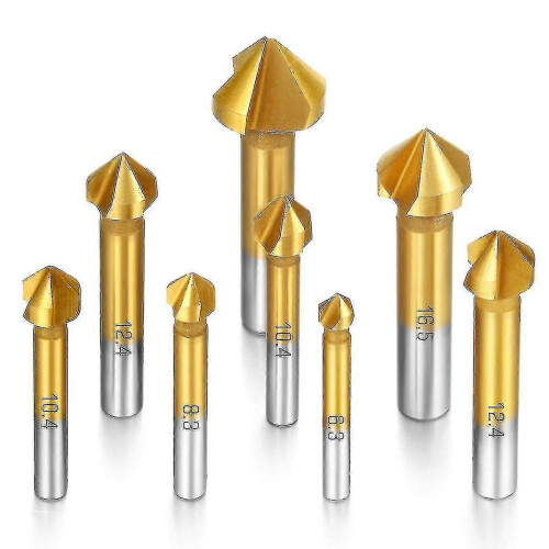8pcs Countersink 90 Hss Countersink Cutter Titanium Drill Bit Titanium Metals Chamfering Screw Tool