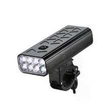 Headlight Highlight Multifunctional 8led 3500lumens Night Ridding Lights Flashlight Rechargeable Waterproof Power Bank