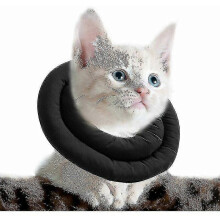 2023,adjustable Cat Collar, Soft Cat Recovery Collar, Protective Pet Collar After Surgery (s, Black)