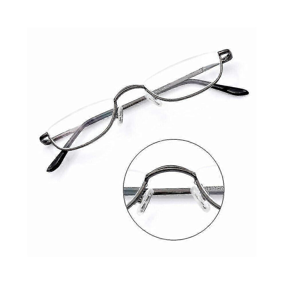 Kikidex Gold (2.50 Strength, ) Reading Glasses Metal Spring Hinges Half Moon Semi Rimless Readers 1.0~ 4.0 Presbyopic Glasses