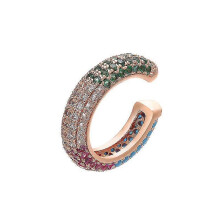 (11)Clip per orecchini a forma di C con zirconi cubici e orecchini a clip intarsiati in rame alla moda