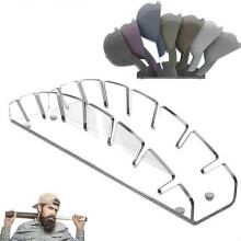 (White) 7 Baseball Cap Curved Display Holder Durable Large Capacity Hat Racks for Home Entrance