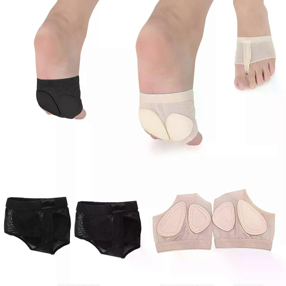 1 paire de demi-chaussures de ballet pour filles et femmes, semelles souples fendues, protection des