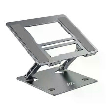 (Grey) RYRA Laptop Stand Adjustable Aluminum Alloy Laptop Tablet Stand Up To 17 Inch Laptop Portable Folding Stand Notebook Cooling