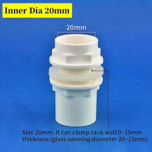 (Innerdiameter 25 mm) 1~5 st. 20~50 mm PVC-rörkoppling vit akvariumrörskoppling trädgårdsavlopp