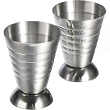 Cocktailjiggers i rostfritt stål, måttkopp, barverktyg, tillbehör till blandade drycker, 3 i 1, 75 ml