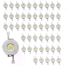 Lot de 50 diodes LED haute puissance 1 W, blanc froid, puce de lampe 1 W, 3 V-34 V