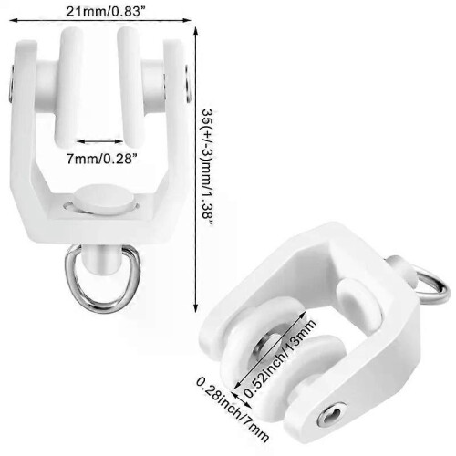 Ceiling Curtain Track Rollers Flexible Bendable Curtain Track Rollers 11 mm White Plastic Drapery Rail