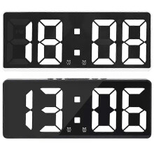 Digital väckarklocka 12/24 timmars display temperaturdisplay snooze bordsklocka sängbordsklocka LED-klocka
