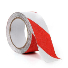 (Red White) Floor Anti-slip Tape, 5cm X 5m Quartz Sand Anti-slip Tape