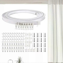 Rail de rideau de plafond flexible et pliable de 5 m, en plastique, durable, polyvalent et portable