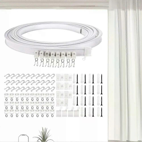 5M Bendable Ceiling Curtain Track Flexible Ceiling Curtain Rail Plastic Durable Multipurpose Portable