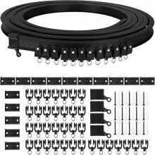 Rail de rideau de plafond flexible et pliable de 5 m, rail de rideau incurvé noir de 164 pieds pour