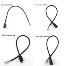 5 st Micro USB 20 A Hona Jack Android-gränssnitt 4-stifts 2-stifts Hane Hona Ström Data Laddningskabel