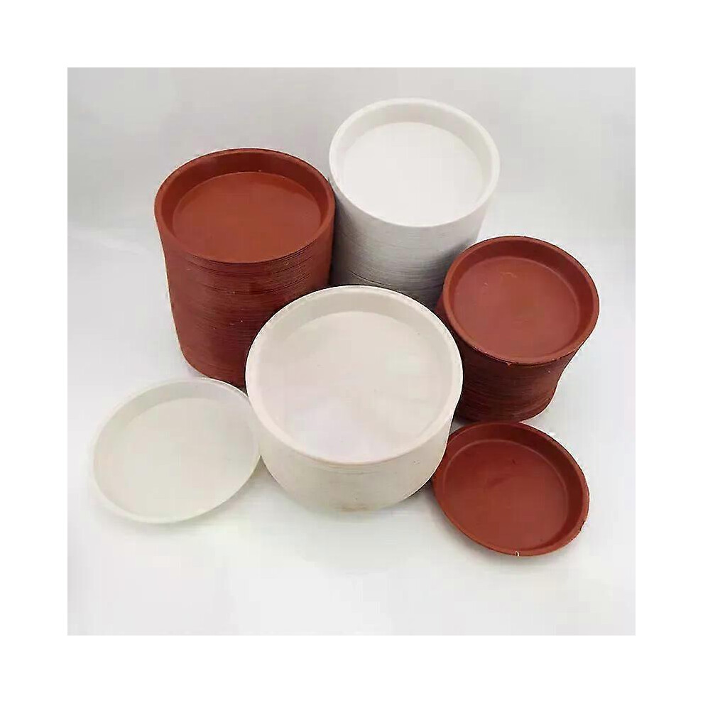 Lot de 50 plateaux ronds en plastique pour pots de fleurs de jardin, soucoupes pour plantes, bac à eau,