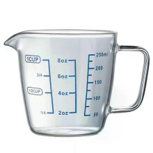 (250 ml) 250 ml/500 ml värmebeständigt glasmåttkopp mjölkvattenvåg hög borsilikatglas hållbart
