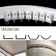 Rail de rideau droit flexible en plastique, 1 m, 2 m, 3 m, montage mural sur le dessus du plafond, pour