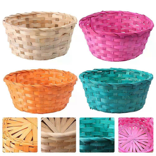 1 Set 4 Pcs Colorful Bamboo Egg Baskets Easter Props Children s Day Baskets